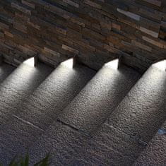 HOME & MARKER® Vodootporne solarne svjetiljke za stepenice i vrt (2 kom), automatska LED rasvjeta s toplim svjetlom | LUMOSTEP