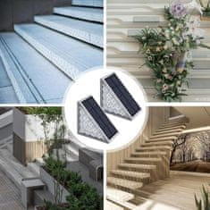 HOME & MARKER® Vodootporne solarne svjetiljke za stepenice i vrt (2 kom), automatska LED rasvjeta s toplim svjetlom | LUMOSTEP