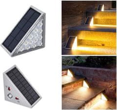HOME & MARKER® Vodootporne solarne svjetiljke za stepenice i vrt (2 kom), automatska LED rasvjeta s toplim svjetlom | LUMOSTEP