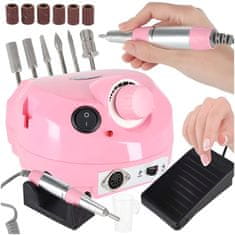 LIVEFY Nail File električna brusilica za nokte 65W + 6 nastavaka, bijela