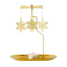 LIVEFY svijećnjak s vrtuljkom Snowflake, zlatni