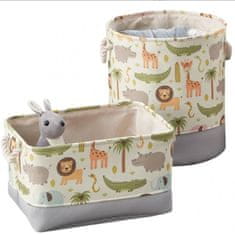 LIVEFY koš za igračke / organizator Safari 30x40cm, sivi