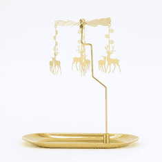 LIVEFY svijećnjak s vrtuljkom Reindeer, zlatni