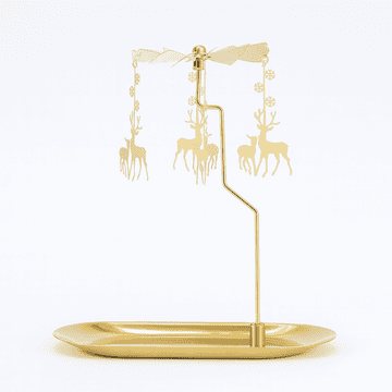 LIVEFY svijećnjak s vrtuljkom Reindeer, zlatni