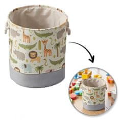 LIVEFY koš za igračke / rublje Safari 40x35cm, sivi