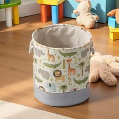 LIVEFY koš za igračke / rublje Safari 40x35cm, sivi