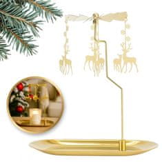 LIVEFY svijećnjak s vrtuljkom Reindeer, zlatni