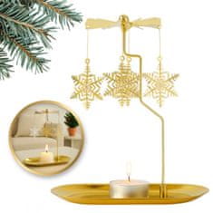 LIVEFY svijećnjak s vrtuljkom Snowflake, zlatni
