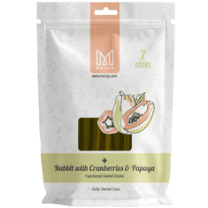 Mersjo Dentalna poslastica za pse Mersjo Dental Sticks - Zec Papaja & Brusnica (7 štapića)