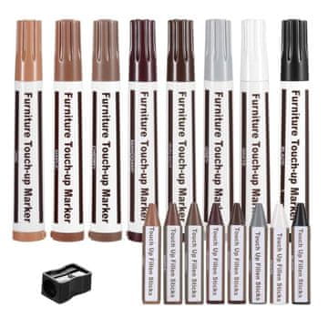 HOME & MARKER® Komplet markera i voštanih bojica za popravak drvenog namještaja i površina | WOODPENS