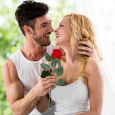 VIVVA® Baršunasta kutija za prsten, elegantna poklon kutija s ružom | ROSABOX