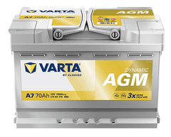 Varta A7 akumulator, 70 Ah, D+, 760 A(EN), 278 x 175 x 190 mm