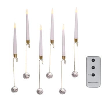 HOME & MARKER® Set 6 LED svijeća bez plamena s daljinskim upravljačem, treperavi topao sjaj za bor | CANDLEA