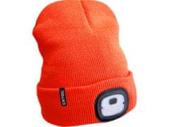 Extol Light kapa s svjetiljkom 43455 i prednjom svjetiljkom 4x25lm, USB punjenje, fluorescentno narančasta, ECONOMY, univerzalna veličina