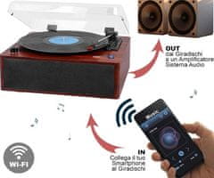 Trevi TT 1030 BT gramofon, 30 W, 33/45/78 okretaja u minuti, drveno kućište, smeđe-crna