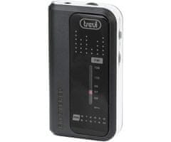 Trevi RA 738 FM mini radio prijemnik + slušalice, kopča za montažu, AUX, crna