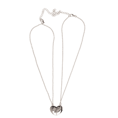 BestDeals Magnetna ogrlica, prijateljska, ljubavna ogrlica Srce, srebrna boja