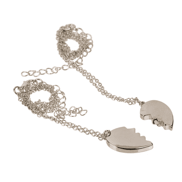 BestDeals Magnetna ogrlica, prijateljska, ljubavna ogrlica Srce, srebrna boja