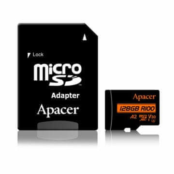 Apacer microSD XC memorijska kartica 128 GB U3 R100 V30 A2 AP128GMCSX10U8-R