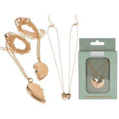 BestDeals Magnetna ogrlica, prijateljska, ljubavna ogrlica Srce, zlatna boja