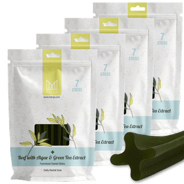 Mersjo Dentalna poslastica za pse Dental Sticks Mersjo Govedina Alge Zelenog Čaj 28 kom