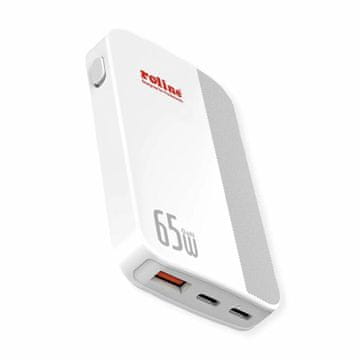 Roline punjač 65W USB 2xTipC TipA kutni putni bijeli