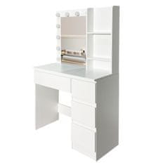 Aga Toaletni stolić s ogledalom i osvjetljenjem Mat bijeli