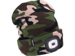 Extol Light kapa s svjetiljkom 43464, kapa s prednjom svjetiljkom 4x45lm, USB punjenje, kamuflaža, univerzalna veličina