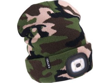 Extol Light LED kapa s svjetiljkom 43464, kapa s prednjom svjetiljkom 4x45lm, USB punjenje, kamuflaža, univerzalna veličina