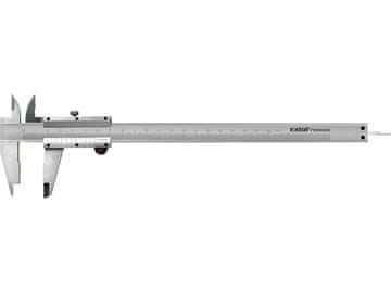 Extol Craft Metalno pomično mjerilo, 0-200 mm, rezolucija 0,05 mm, dvije vrste čeljusti za različite vrste mjerenja, dubinomjer, pakirano u plastičnoj kutijici