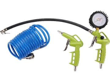 Extol Craft Kompresorski set set od 3 komada, maks. 8 bara (0,8 MPa), pištolj za puhanje, pištolj za puhanje s manometrom, spiralno crijevo 4 m s brzim spojnicama