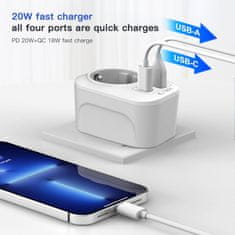 Tech-protect TA100 putni adapter US / EU, bijela