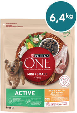 Purina ONE MINI/SMALL Aktivna suha hrana za pse do 10 kg, bogata piletinom i rižom, 8 x 800 g