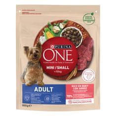 Purina ONE MINI/SMALL suha hrana za odrasle pse do 10 kg, bogata govedinom i rižom, 8 x 800 g