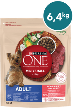 Purina ONE MINI/SMALL suha hrana za odrasle pse do 10 kg, bogata govedinom i rižom, 8 x 800 g