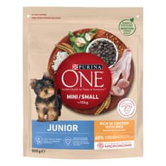 Purina ONE MINI/SMALL Junior suha hrana za štence do 10 kg, bogata piletinom i rižom, 8x800g