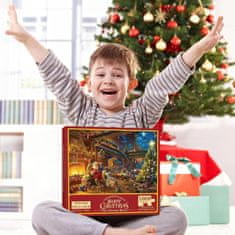 Netscroll Božićni adventski kalendar s puzzlama – 1008 dijelova, 24-dnevno božićno odbrojavanje i slaganje, svaki dan slažete jedan dio slagalice, PuzzleAdvent