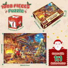 Netscroll Božićni adventski kalendar s puzzlama – 1008 dijelova, 24-dnevno božićno odbrojavanje i slaganje, svaki dan slažete jedan dio slagalice, PuzzleAdvent