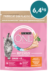Purina ONE Junior suha hrana za mačiće, s piletinom, 8x800g