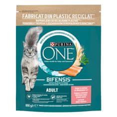 Purina ONE Bifensis Adult suha hrana za odrasle mačke, s lososom, 8 x 800 g
