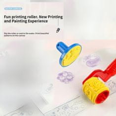 Netscroll Čarobna vodena podloga za crtanje, crtaj-briši, 100×80 cm, valjak, pečati, šablone, knjižica i flomasteri za kreativnu igru bez nereda, DoodleMat