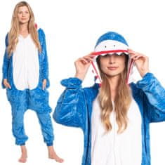 Nikcorp Jednodijelna pidžama kigurumi plavi morski pas XL | Ženski kombinezon za spavanje i zabavu za visinu 175-185 cm