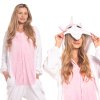 Nikcorp Jednodijelna ženska pidžama kigurumi jednorog, mekani kombinezon za spavanje i kostim, svijetlo roza, vel. L (165-175 cm)