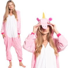 Nikcorp Jednodijelna pidžama kigurumi onesie kostim Pegaz ružičasti za odrasle | Veličina XL (175-185 cm)