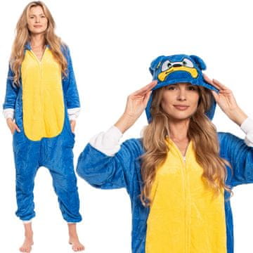 Nikcorp Jednodijelna kigurumi pidžama Sonic kostim za odrasle, plava, veličina XL (175-185 cm)