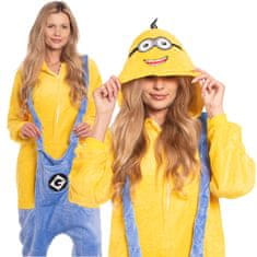 Nikcorp Jednodijelna pidžama kigurumi kostim Minion, žuta, za odrasle, udobna i topla, veličina XL (175-185 cm)