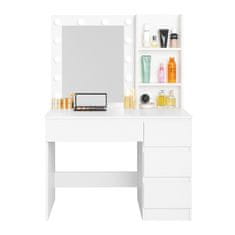 Aga Toaletni stolić s ogledalom i osvjetljenjem Mat bijeli