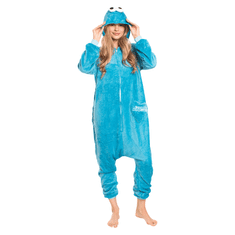 Nikcorp Jednodijelna pidžama Kigurumi Cookie Monster, kostim za odrasle, plava, vel. L (165-175 cm)