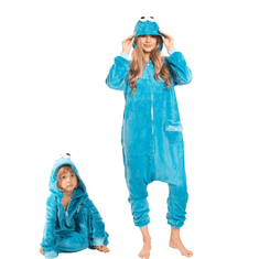 Nikcorp Jednodijelna pidžama Kigurumi Cookie Monster, kostim za odrasle, plava, vel. L (165-175 cm)