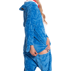 Nikcorp Jednodijelna pidžama kigurumi plavi morski pas XL | Ženski kombinezon za spavanje i zabavu za visinu 175-185 cm